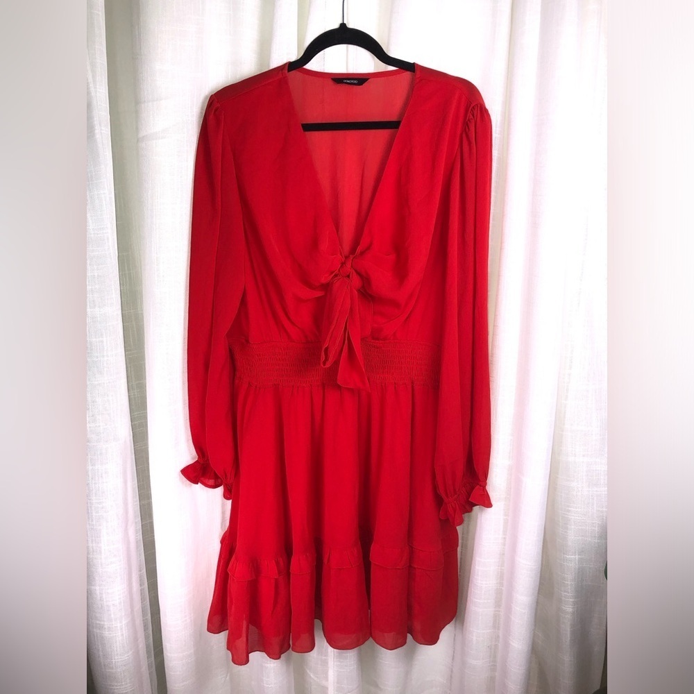Chic Red Long Sleeve Dress
